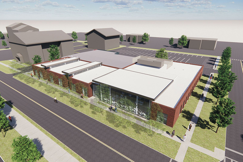 Concept illustration of the expansion of Illinois State University’s Mennonite Lab Building.
