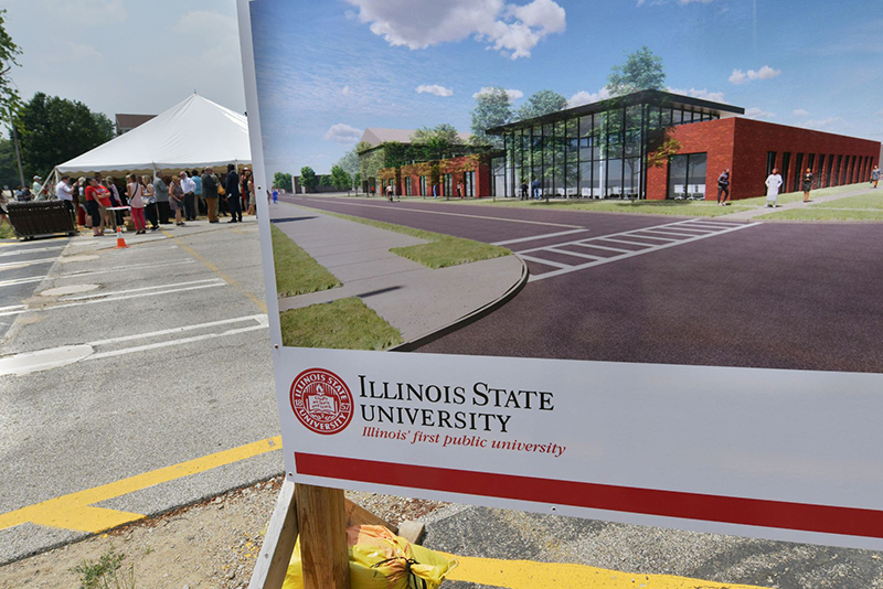 An artist rendering of the Mennonite College of Nursing Simulation Center was on display during the groundbreaking ceremony.